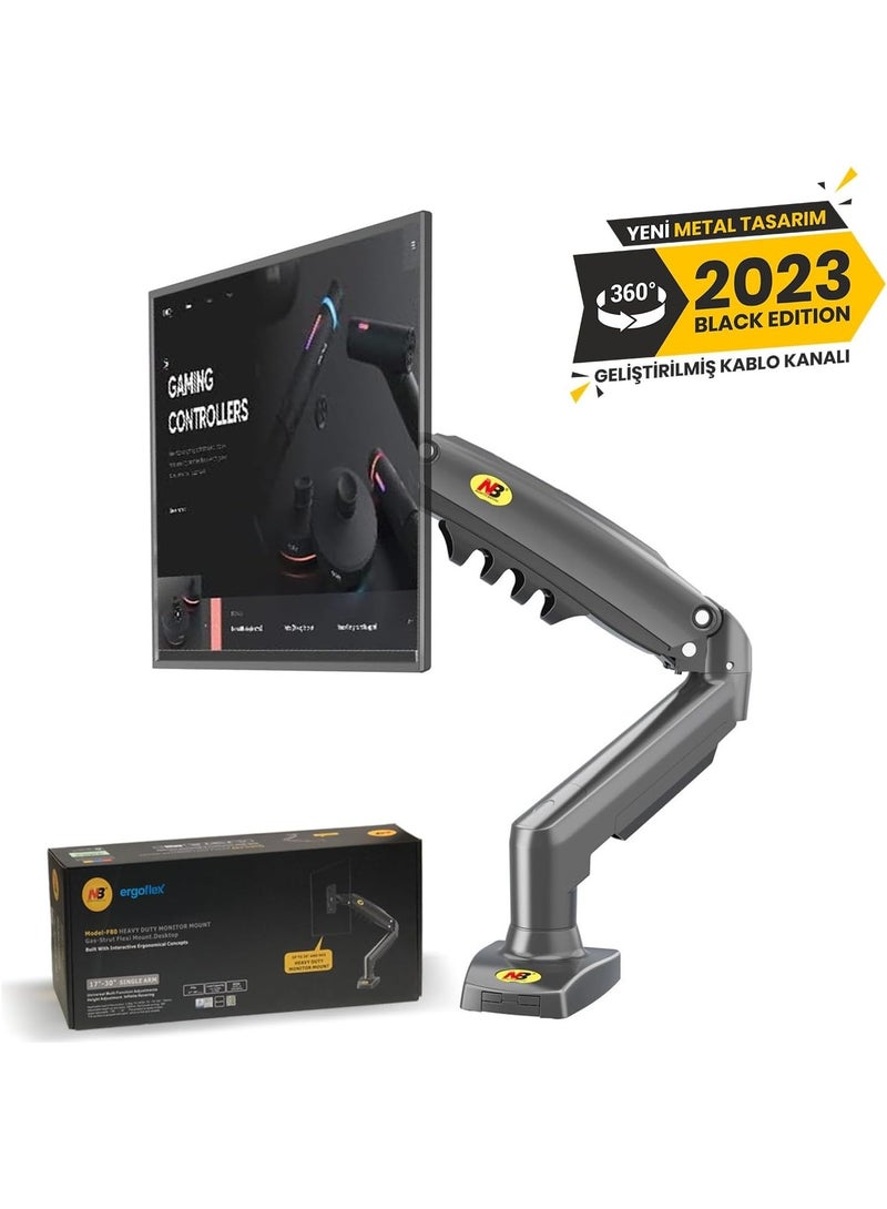 northbayou F80 Gas Spring Monitor Arm Mount with Full Motion Swivel and Tilt for 17-30 Inch Screens - Image 3